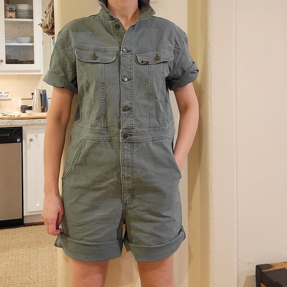 Lee Vintage modern green utility /jumpsuit size M, Green Denim - Picture 5 of 16